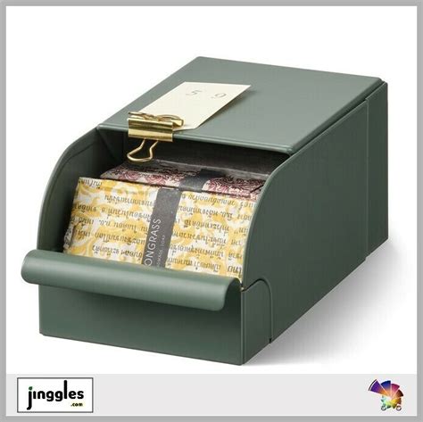 rejsa box gray-green/metal|REJSA box 9x17x7.5 cm grey.